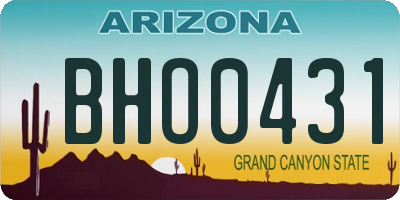 AZ license plate BHO0431