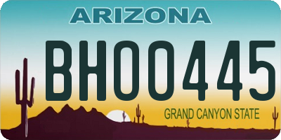 AZ license plate BHO0445