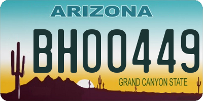 AZ license plate BHO0449