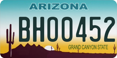 AZ license plate BHO0452
