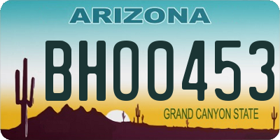 AZ license plate BHO0453