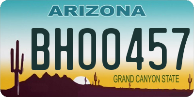 AZ license plate BHO0457