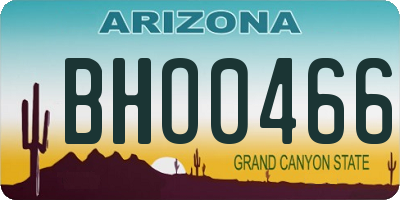 AZ license plate BHO0466