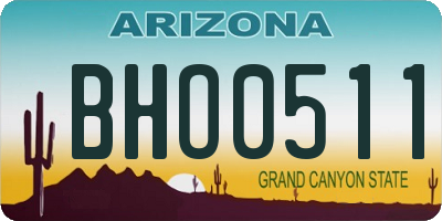 AZ license plate BHO0511