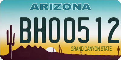 AZ license plate BHO0512