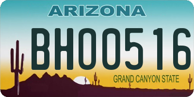 AZ license plate BHO0516