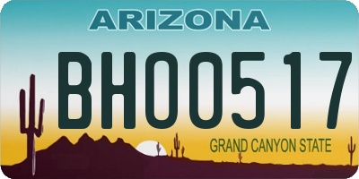 AZ license plate BHO0517