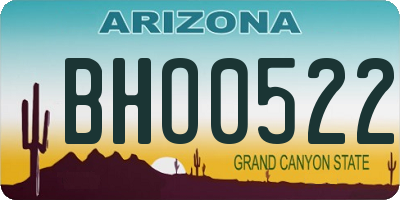 AZ license plate BHO0522