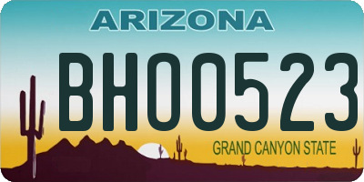 AZ license plate BHO0523
