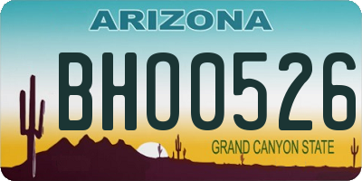 AZ license plate BHO0526