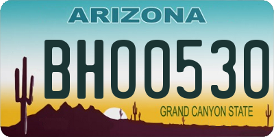 AZ license plate BHO0530