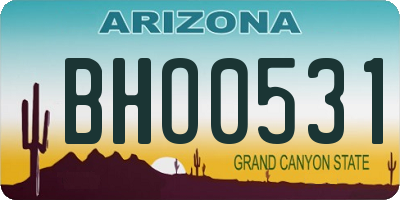 AZ license plate BHO0531