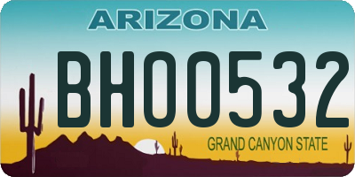 AZ license plate BHO0532