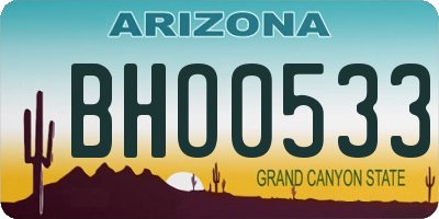 AZ license plate BHO0533