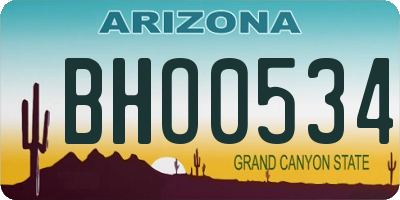 AZ license plate BHO0534