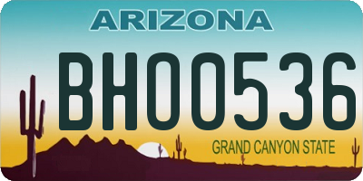 AZ license plate BHO0536