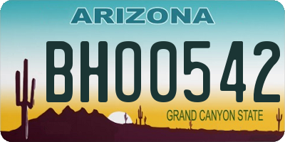 AZ license plate BHO0542