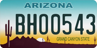 AZ license plate BHO0543