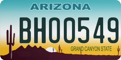 AZ license plate BHO0549