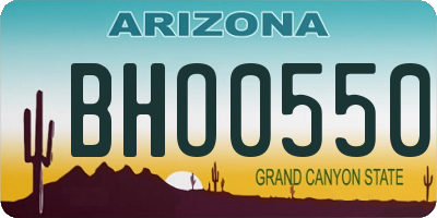 AZ license plate BHO0550