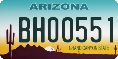 AZ license plate BHO0551