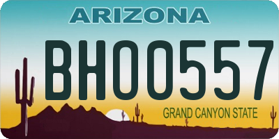 AZ license plate BHO0557