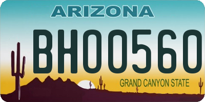 AZ license plate BHO0560
