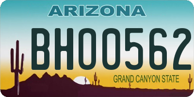AZ license plate BHO0562