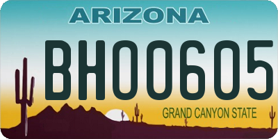 AZ license plate BHO0605