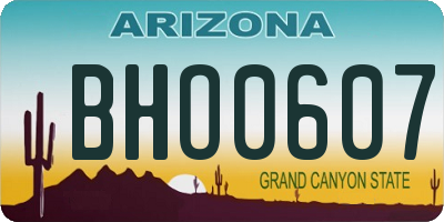 AZ license plate BHO0607