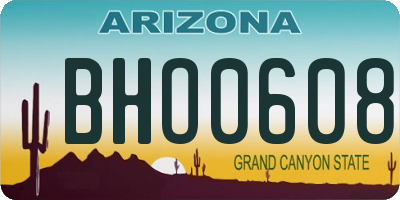 AZ license plate BHO0608