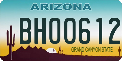 AZ license plate BHO0612