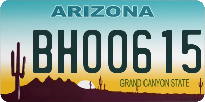 AZ license plate BHO0615