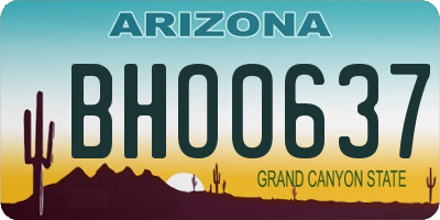 AZ license plate BHO0637