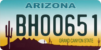 AZ license plate BHO0651