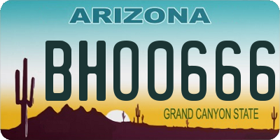 AZ license plate BHO0666