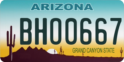 AZ license plate BHO0667