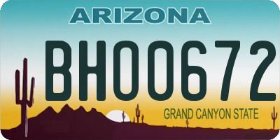 AZ license plate BHO0672