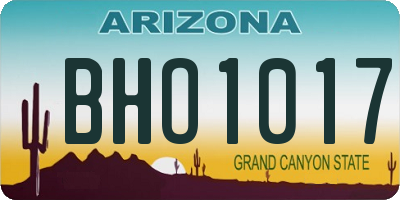 AZ license plate BHO1017