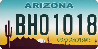AZ license plate BHO1018