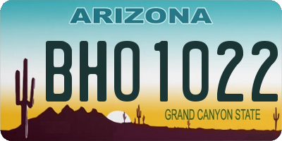 AZ license plate BHO1022