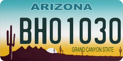 AZ license plate BHO1030