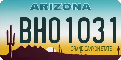 AZ license plate BHO1031