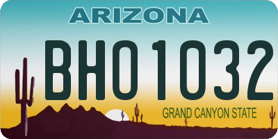 AZ license plate BHO1032