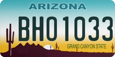 AZ license plate BHO1033