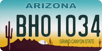 AZ license plate BHO1034