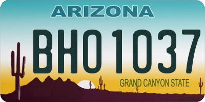 AZ license plate BHO1037