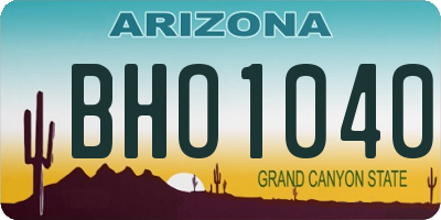 AZ license plate BHO1040