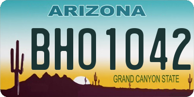 AZ license plate BHO1042