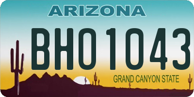 AZ license plate BHO1043